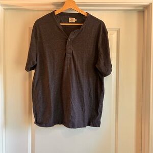 Faherty Charcoal Short Sleeve Henley